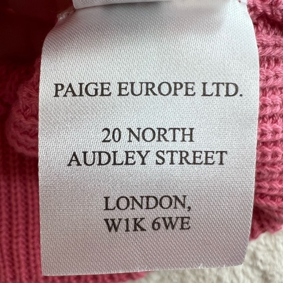 PAIGE Yenni Balloon Sleeve Sultry Rose Scalloped Crew Neck Sweater - Sz Med, NWT - Picture 11 of 14